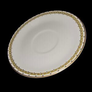 Set of 4 Cleveland China 720 Saucers 5.75” Greek Key 18K Gold Trim Vintage USA